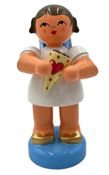 Weihnachtsengel mit gebrannten Mandeln und blauen Flügeln von Figurenland Uhlig GmbH