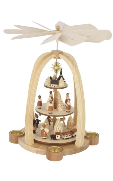 Weihnachtspyramide Kurrende, 3 - stöckig von Knuth Neuber