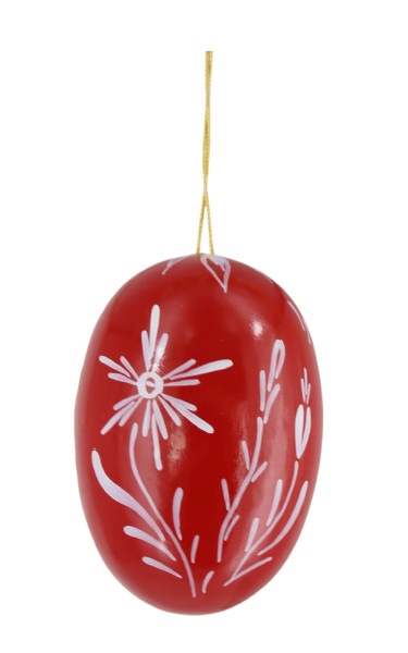 Osterei dunkelrot mit Kornblumen von Figurenland Uhlig GmbH