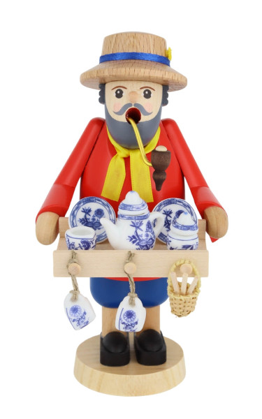 Räuchermännchen Porzellanhändler, 18 cm, farbig von Richard Glässer_1