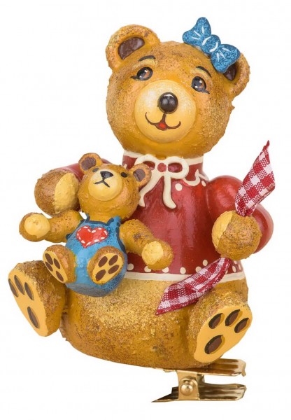 Baumbehang &amp; Christbaumschmuck Baumclipser Teddy Annis Ollibär von Hubrig Volkskunst GmbH Zschorlau/ Erzgebirge ist 8 cm groß.