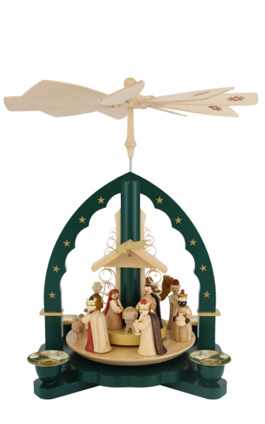 Weihnachtspyramide Heilige Familie, grün, 27 cm von Richard Glässer_8
