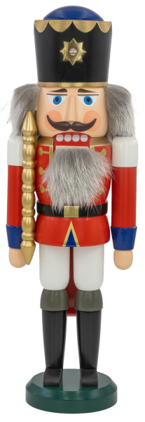 Nussknacker König, rot-weiß, 39 cm von Seiffener Volkskunst eG
