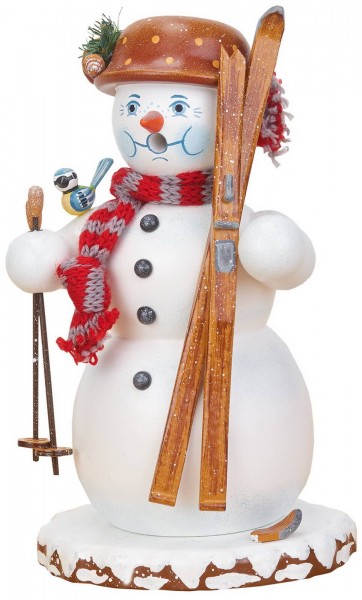 Räuchermännchen Schneemann von Hubrig Volkskunst GmbH Zschorlau/ Erzgebirge ist 20 cm groß.