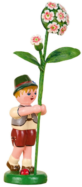 Blumenkind Junge mit Bartnelke, 11 cm von Hubrig Volkskunst