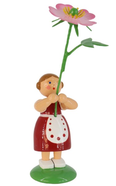 Miniature Flower girl with hedge rose, 12 cm by HODREWA Legler