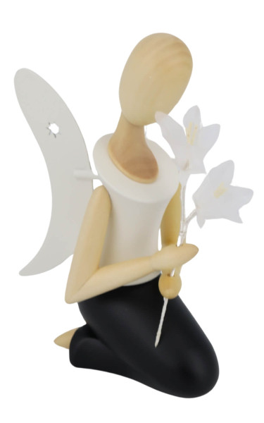 Engel - Sternkopf mit Glockenblume, knieend, 13 cm von Holzkunst Gahlenz_2