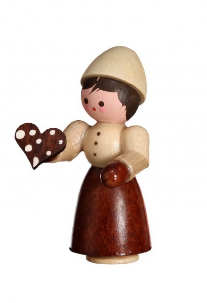 Die Figur Gretel, mini in natur von Romy Thiel Deutschneudorf/ Erzgebirge, aus dem Märchen Hänsel und Gretel. Knusper, knusper, knäuschen, wer knuspert an …