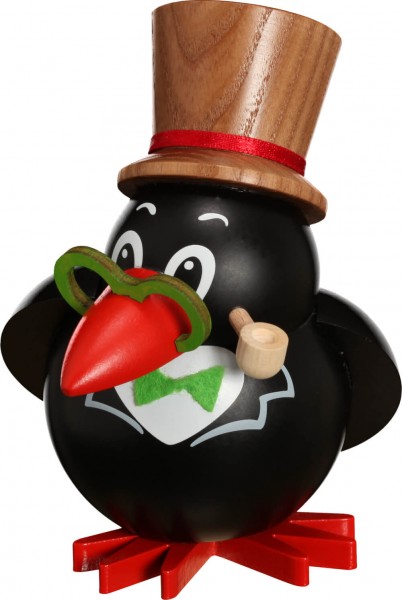 Räuchermännchen - Kugelräuchermännchen Rabe, 12 cm von Seiffener Volkskunst eG