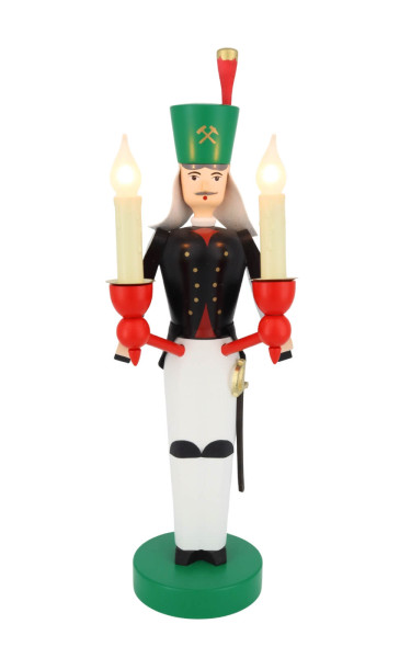 Bergmann elektrisch beleuchtet, 32 cm, farbig von Richard Glässer_1