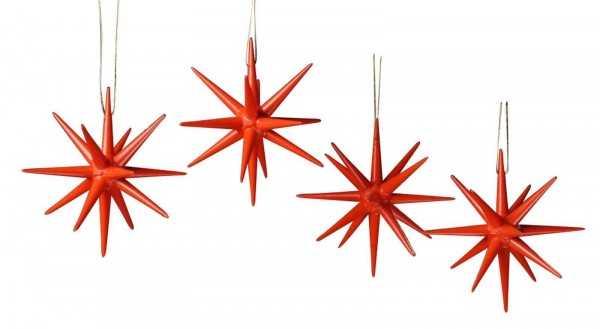 Christbaumschmuck Weihnachtssterne rot, 4-teilig hergestellt von Albin Preißler_Bild1
