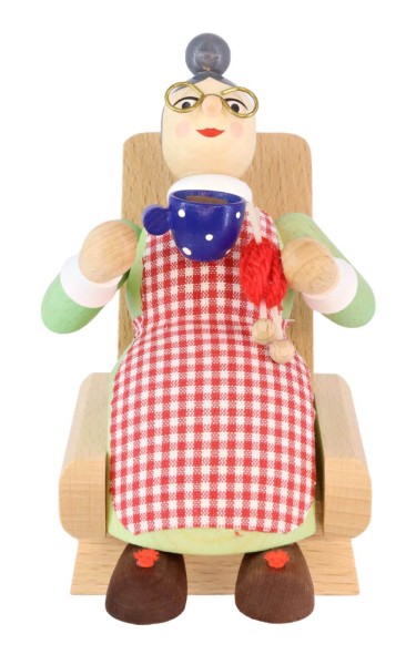 Räuchermännchen Oma im Sessel, 13 cm, farbig von Richard Glässer_1