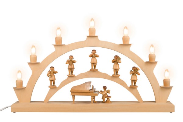 LED Schwibbogen musizierende Engel mit Instrumenten, 50 cm von SEIFFEN.COM
