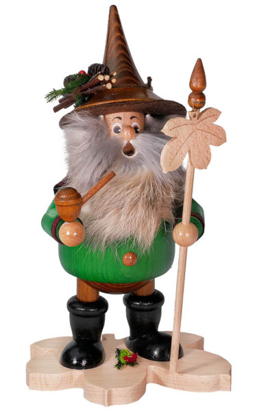 Räuchermännchen Wichtel Kastanienblatt, grün, 25 cm von DWU