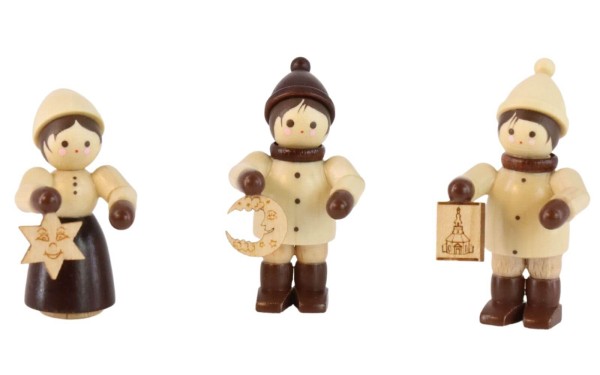 Miniature lantern children, 3-piece, natural by Romy Thiel