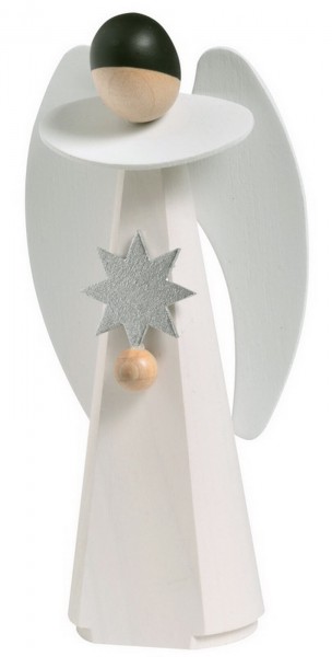 Miniatur Weihnachtsengel mit Stern, modern weiß, 11 cm von KWO