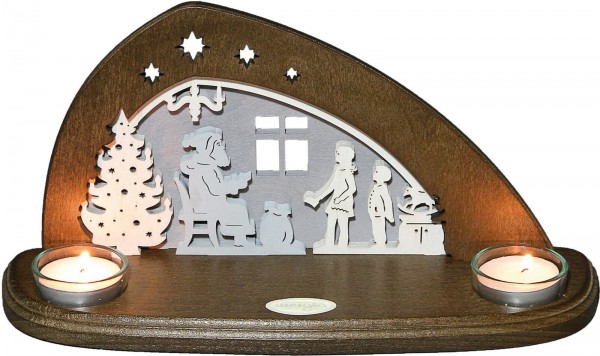 Kerzenhalter für Teelichte mit Bescherung von Weigla