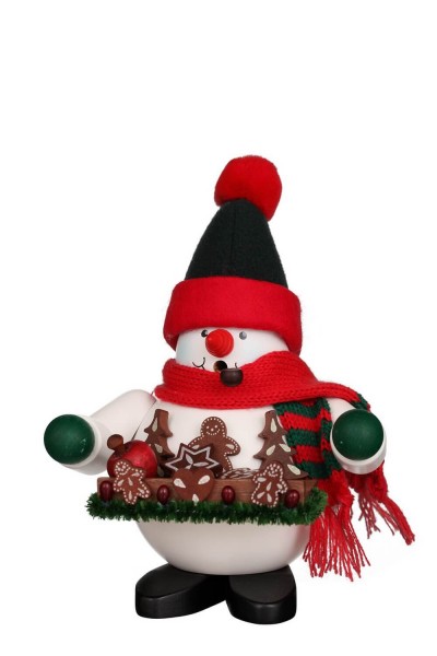 Räuchermännchen Schneemann mit Lebkuchen, 18 cm von Christian Ulbricht GmbH &amp; Co KG Seiffen/ Erzgebirge