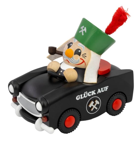 Smoker Figure Miner in Trabi 2025 by Seiffener Volkskunst eG