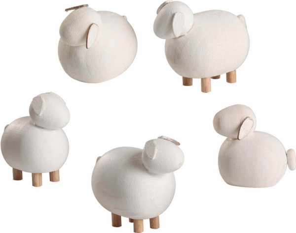 Schafe, 5 - teilig von Seiffener Volkskunst eG