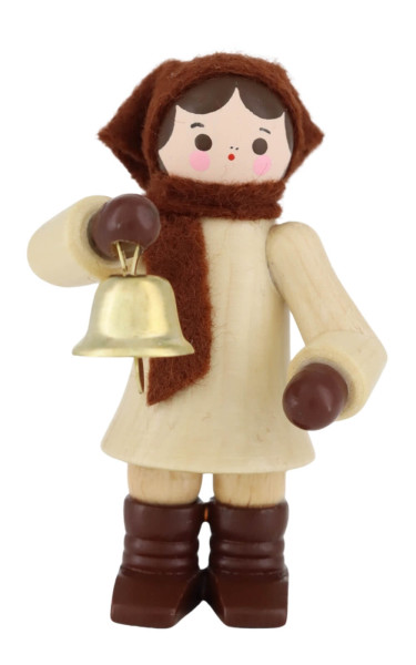 Mädchen mit Glocke, natur, 6 cm von Romy Thiel