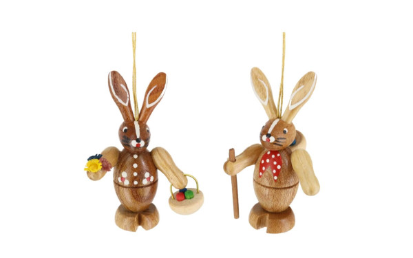 Pair of Easter bunnies to hang, natural by Knuth Neuber_1
