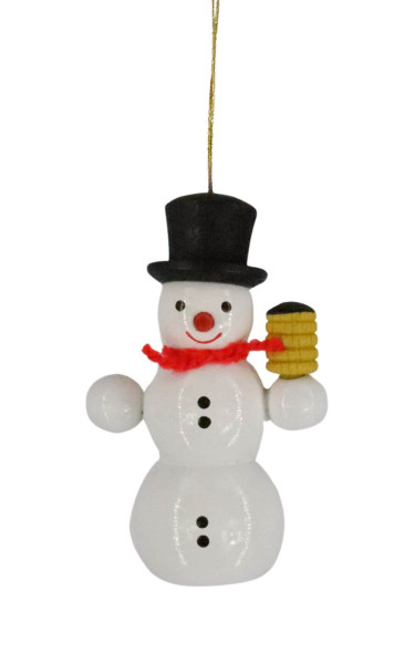 Christbaumschmuck Schneemann mit Laterne, 6 cm von SEIFFEN.COM