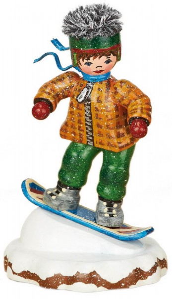 Winterkind Snowboardfahrer von Hubrig Volkskunst GmbH Zschorlau/ Erzgebirge ist 8 cm groß.