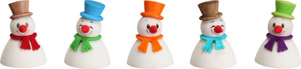 Wippel snowman classic, Set of 5 from Seiffener Volkskunst eG