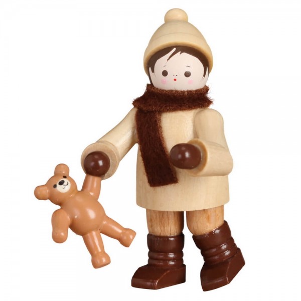 Miniatur Winterkind mit Teddy von Romy Thiel