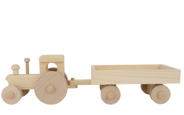 Traktor aus Holz mit Anhänger von Robbi Weber_1