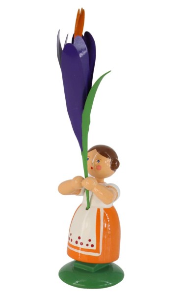 Blumenmädchen mit Krokus, 12 cm von HODREWA Legler