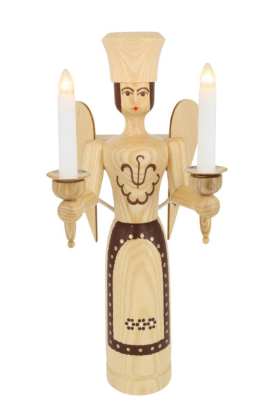 Christmas angel, 38 cm / 15 inch, electrically illuminated, natural from SEIFFEN.COM_1