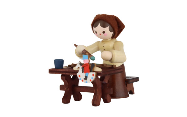 Schwibbogenmalerin, 5 cm, natur von Romy Thiel_3