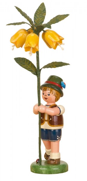 Junge mit Kaiserkrone aus Holz aus der Serie Hubrig Blumenkinder