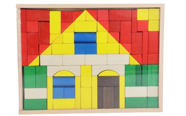 Baukasten Haus mit 83 Bausteinen, farbig von Ebert GmbH_1