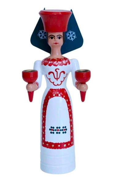 Weihnachtsengel für Wachskerzen, 27 cm, bunt von SEIFFEN.COM