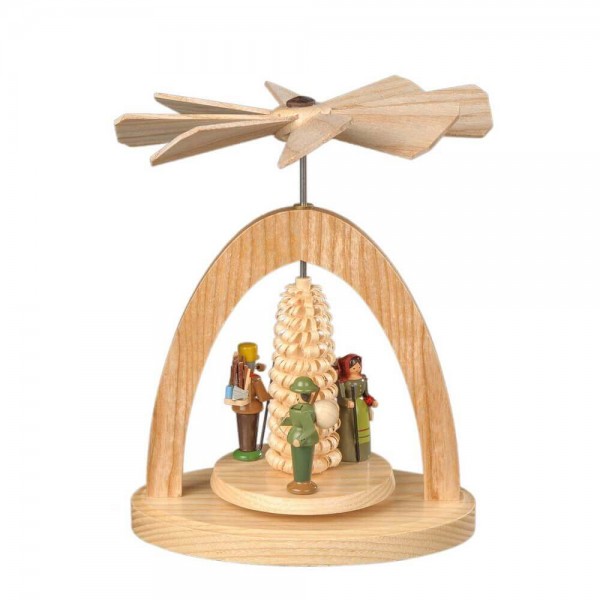 Weihnachtspyramide - Wärmespiel mit Förster, Reisigfrau und Waldarbeiter von Albin Preißler