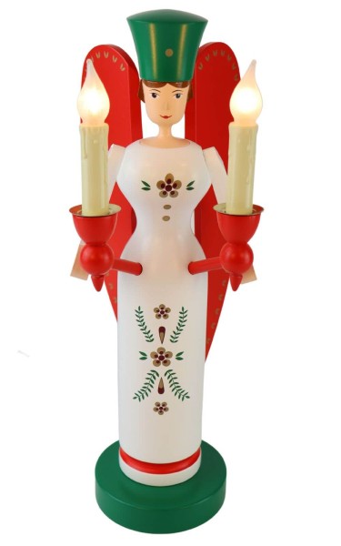 Christmas angel electrically illuminated, 32 cm, colored by Richard Glässer