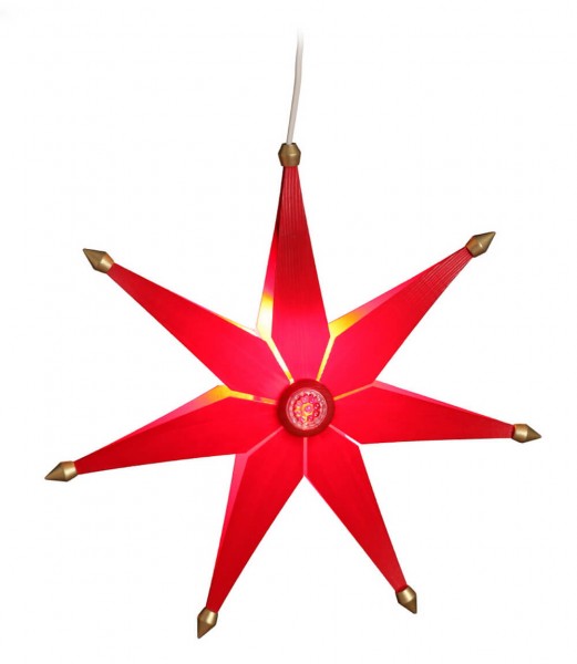 christmas star simply, illuminated, red by Volkskunstwerkstatt Eckert