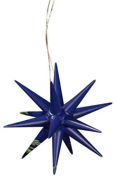 Christbaumschmuck aus Holz, Weihnachtssterne dunkelblau, 6-teilig von Albin Preißler_Bild1