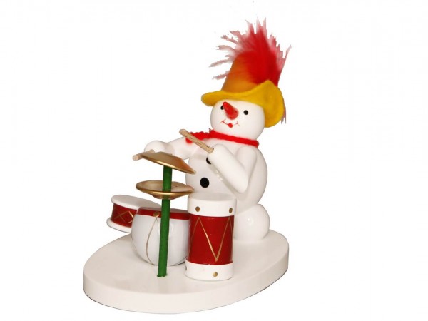 Miniatur Schneemann Schlagzeuger, farbig, 8 cm von Ralf Zenker