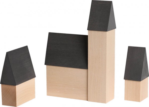 Stadthäuser, 3 - teilig von Seiffener Volkskunst eG