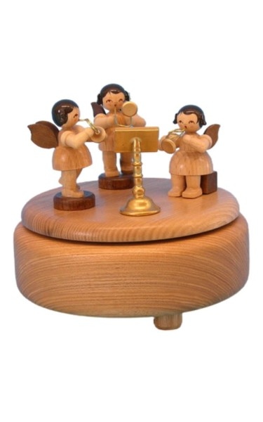 Music box with 3 Christmas angels and music stand, nature by Figurenland Uhlig GmbH