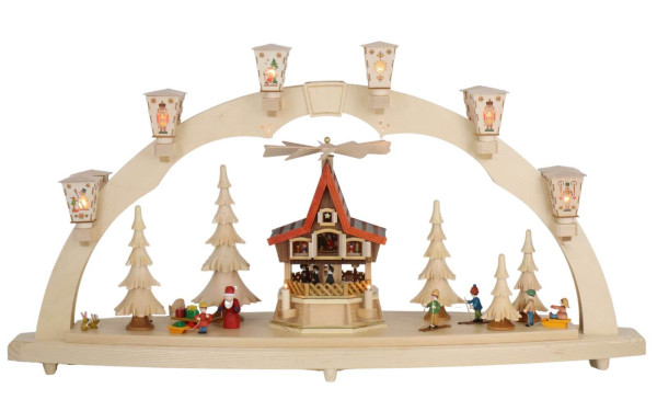 Schwibbogen Weihnachtswald mit Adventshaus, 80 cm von Richard Glässer_1