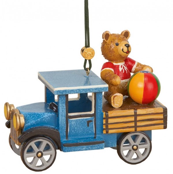 Baumbehang &amp; Christbaumschmuck LKW mit Teddy von Hubrig Volkskunst GmbH Zschorlau/ Erzgebirge ist 10 cm groß.