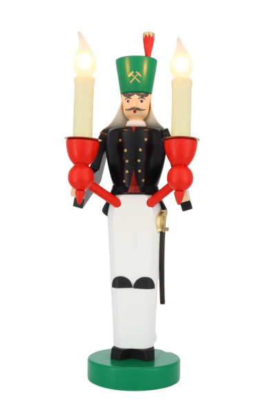 Bergmann, farbig, elektrisch beleuchtet, 26 cm von Richard Glässer