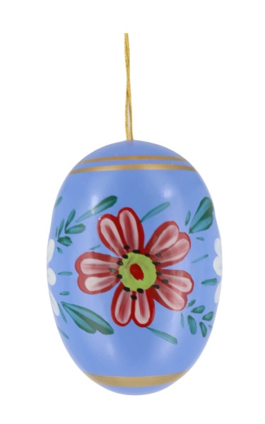 Easter egg blue with flowers by Figurenland Uhlig GmbH