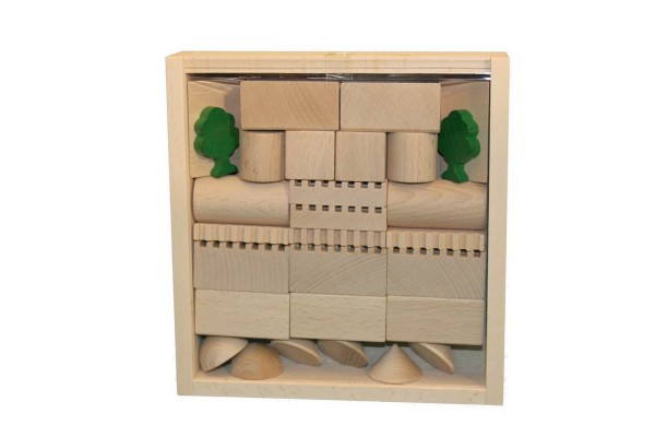Architecture kit no. 2 with 41 building blocks, natural by Ebert GmbH