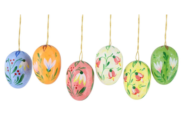 Easter eggs with flowers, 3 cm, 6 pieces by Figurenland Uhlig GmbH